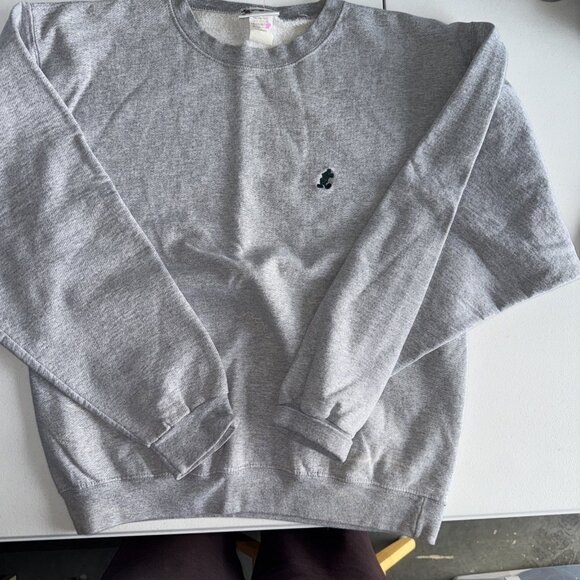 3 for $9 Disney Gray Sweatshirt Heavy with Green Micky Logo S 100% Cotton - Picture 2 of 6